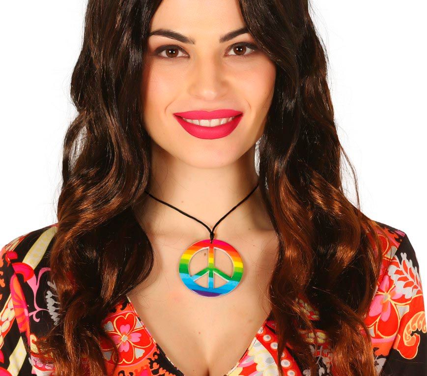 Peaceteken Ketting Meerkleurig