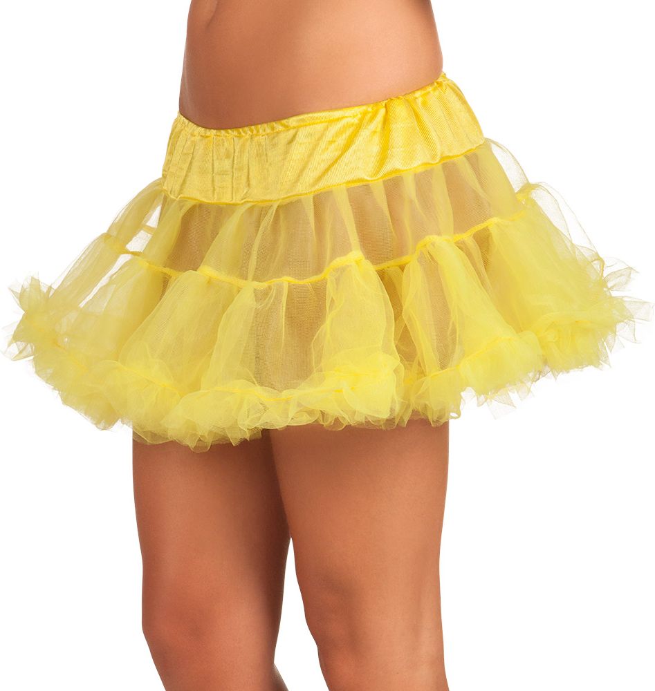 Petticoat dames kort geel