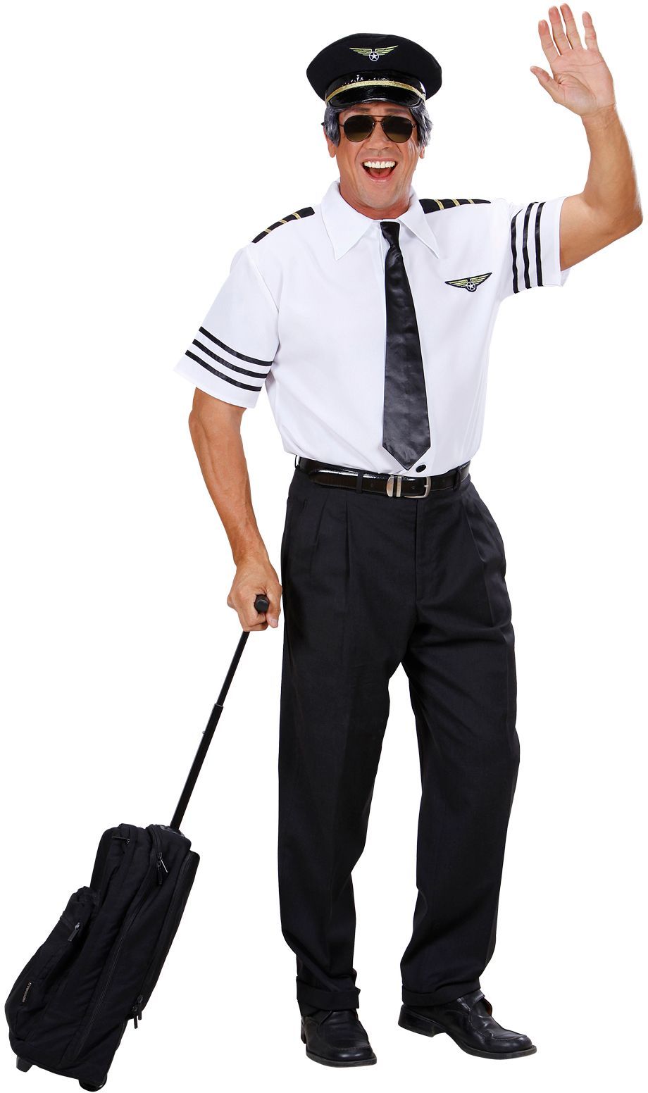 Pilotenshirt met Stropdas en Hoed