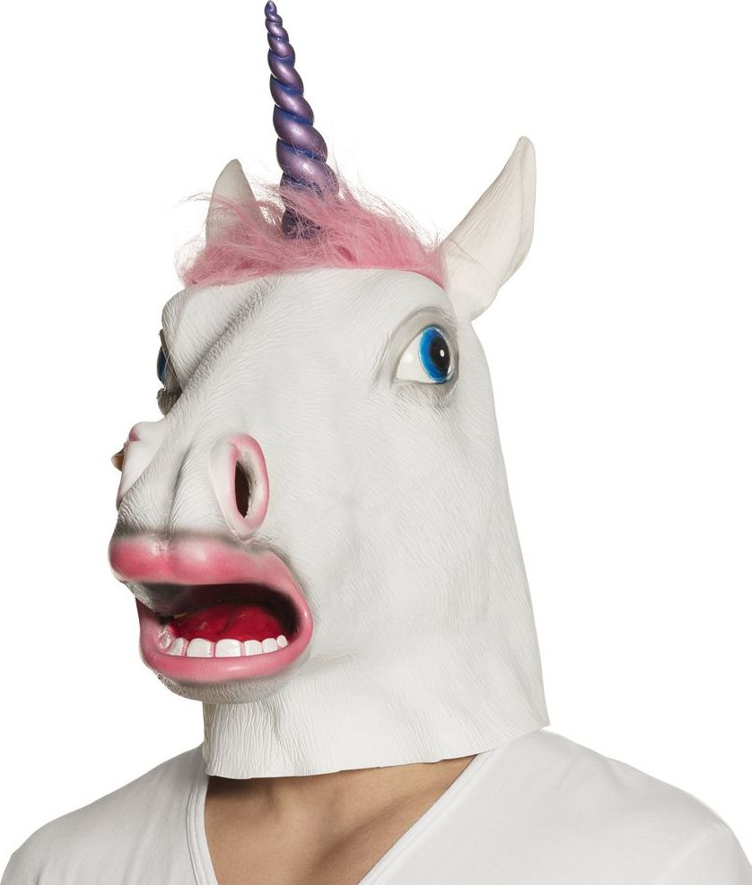 Pinkie Eenhoorn Hoofdmasker met Haar