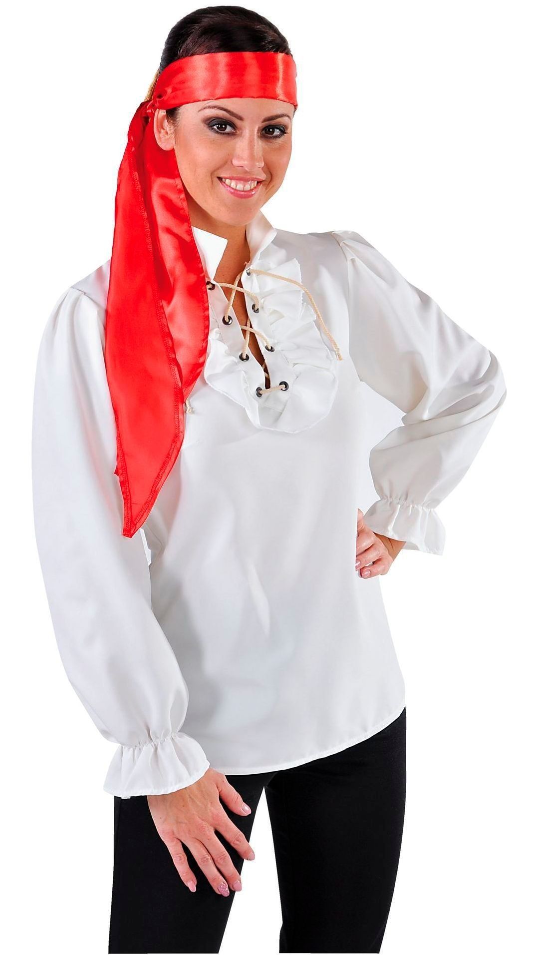 Piraten Blouse Vrouw Wit