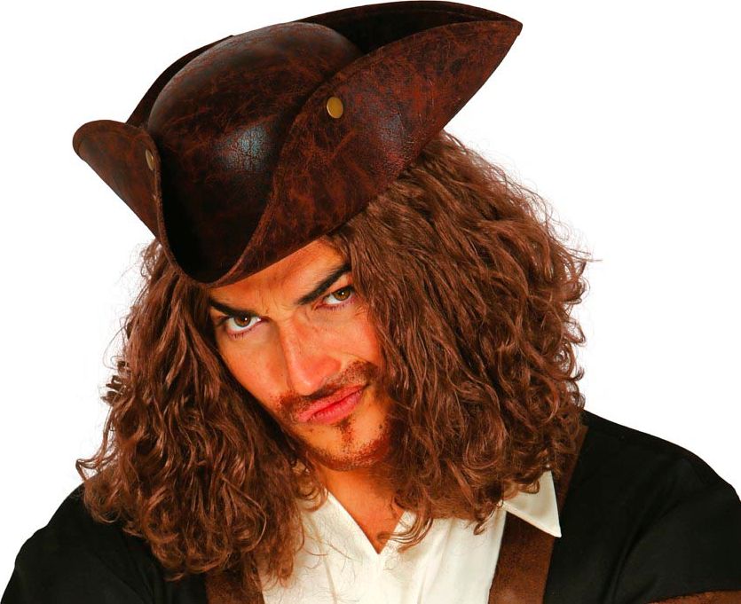 Piraten Bruine Leerlook Hoed