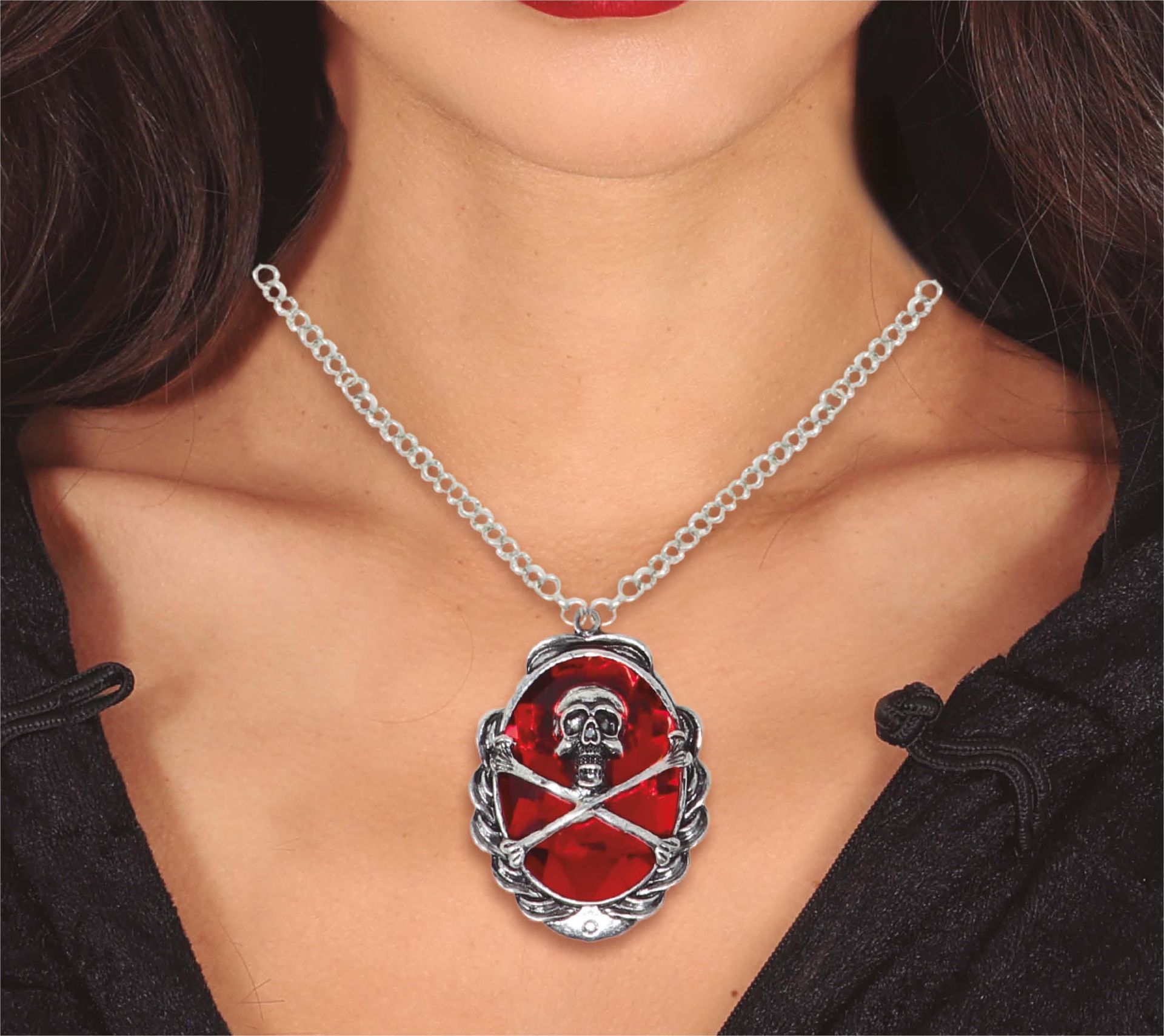Piraten Robijn Medaillon Ketting
