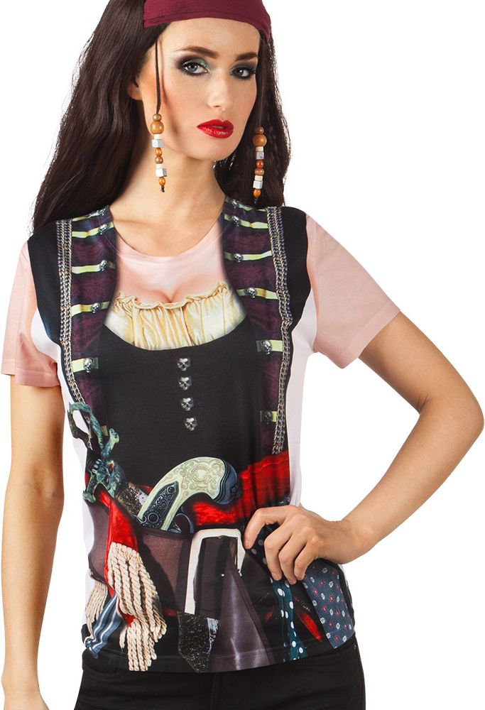 Piraten shirt verkleedkleding vrouw