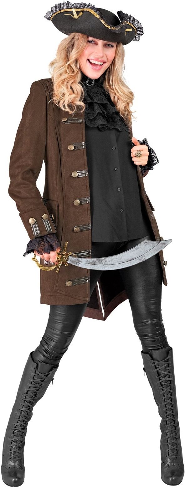 Piraten Steampunk Jas Dames Bruin