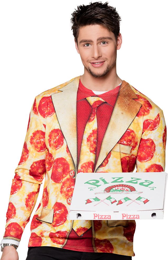 Pizza pepperoni shirt heren