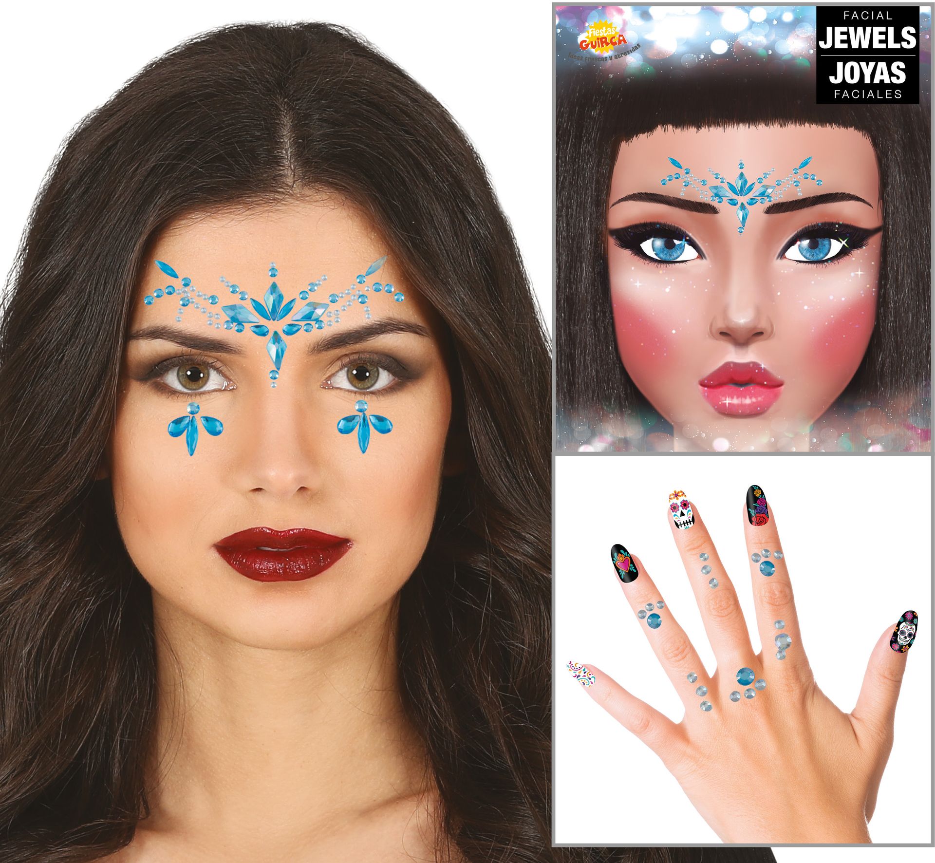 Plakjuwelen set Blauw