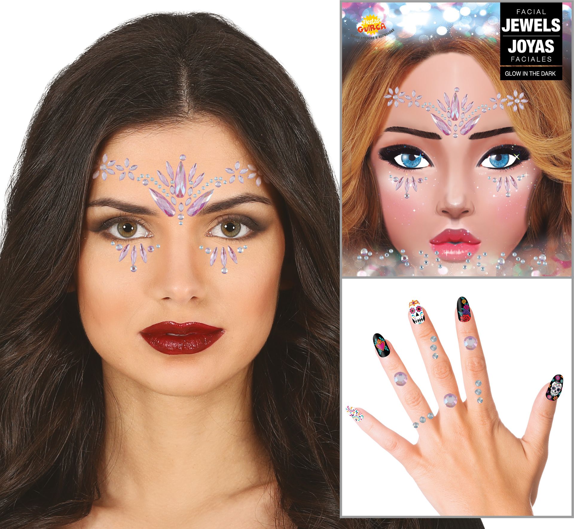 Plakjuwelen set Roze Blauwe