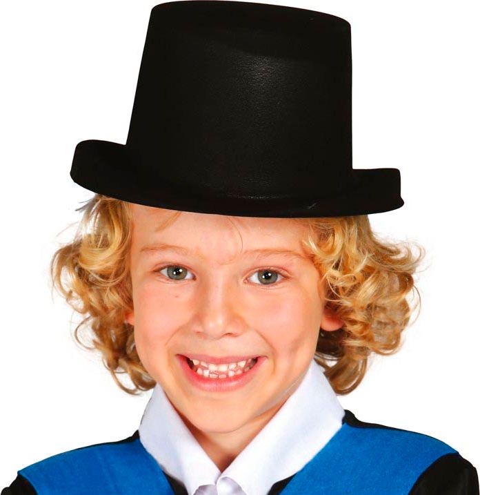 Plastic Hoge Hoed Zwart Kind