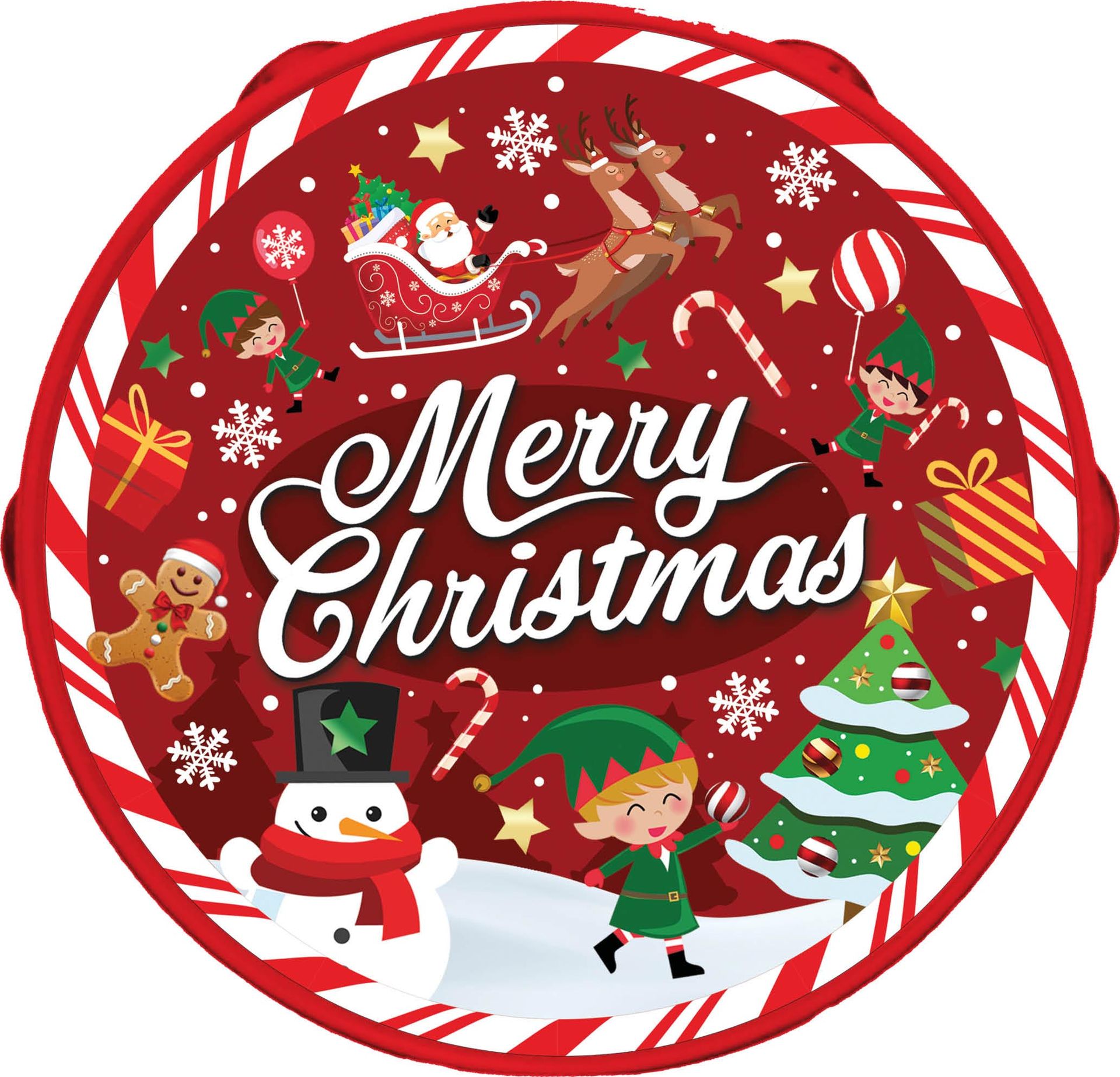 Plastic Merry Christmas Kerst Tamboerijn 17cm