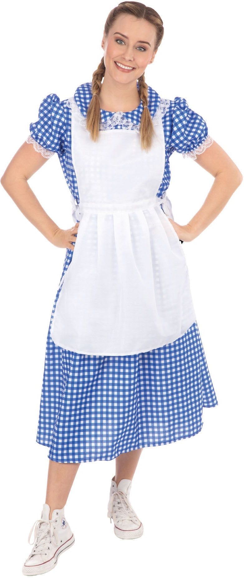 Platteland Boerin Jurkje Meisje Blauw