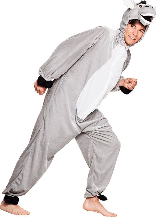 Pluche Grijze Ezel Kostuum Tiener