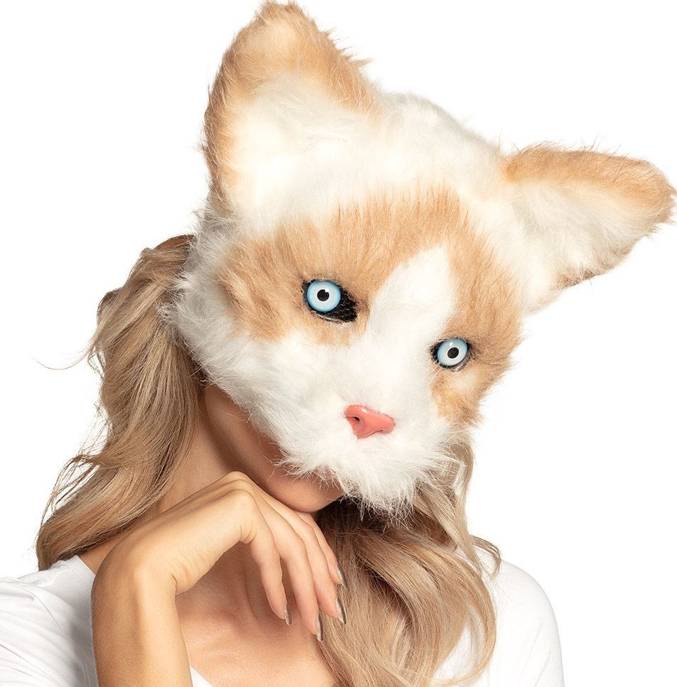 Pluche Half Masker Kat