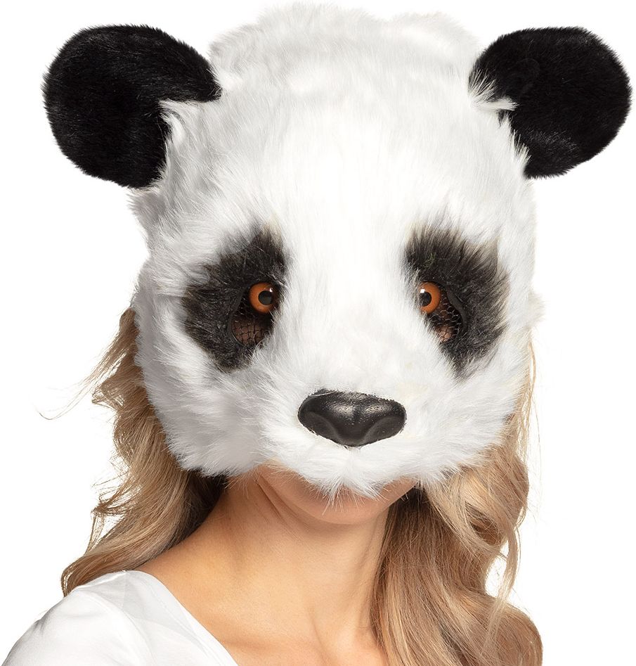 Pluche half masker panda