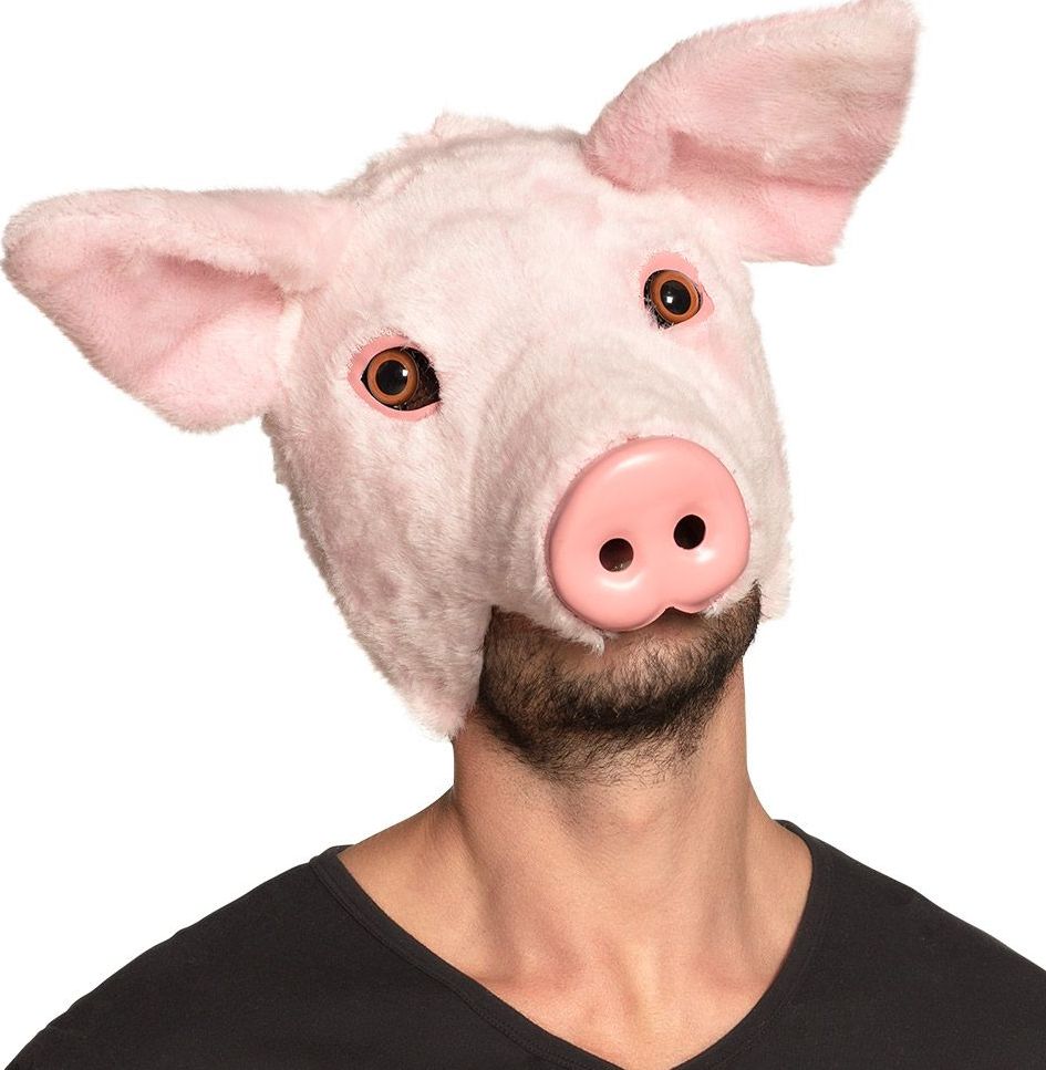Pluche Half Masker Varken