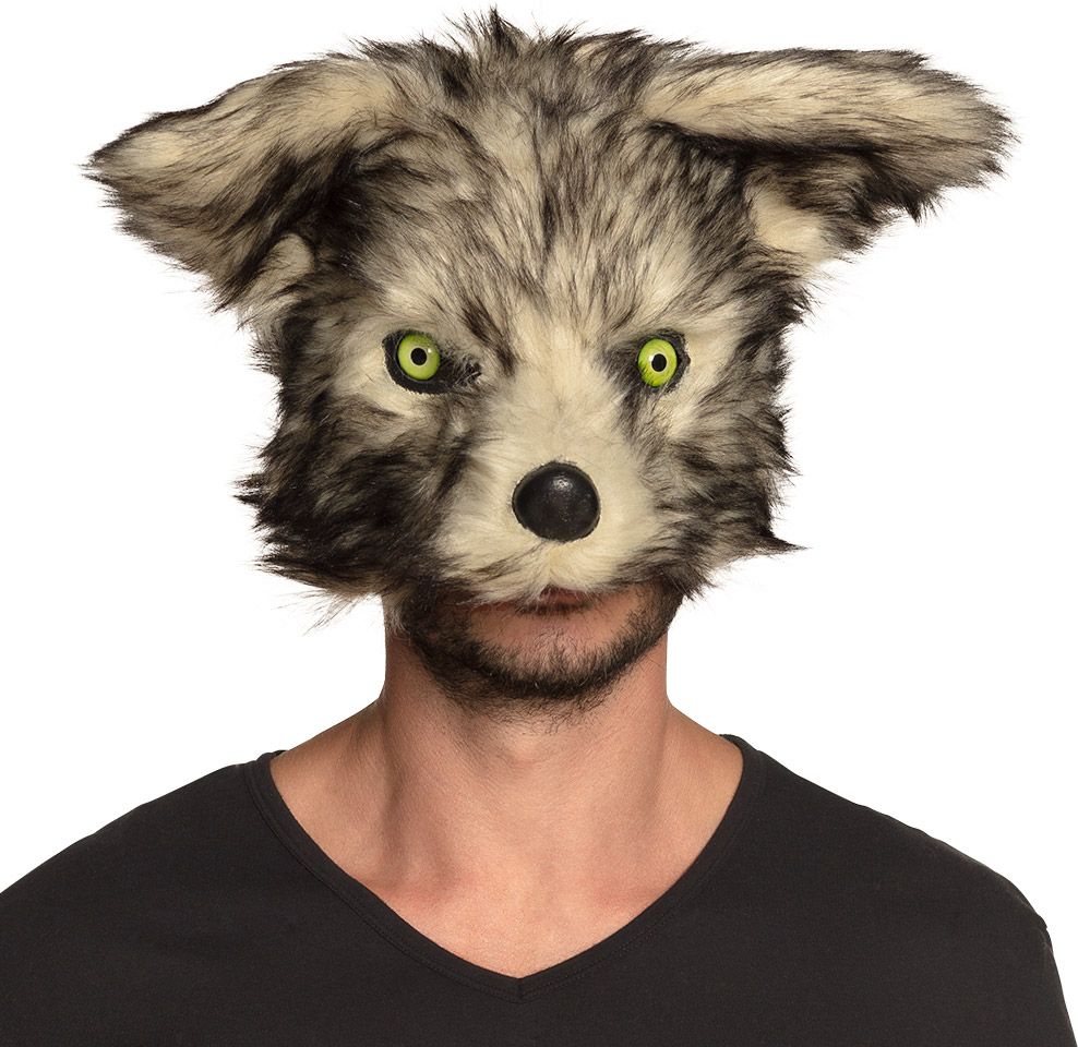 Pluche half masker weerwolf
