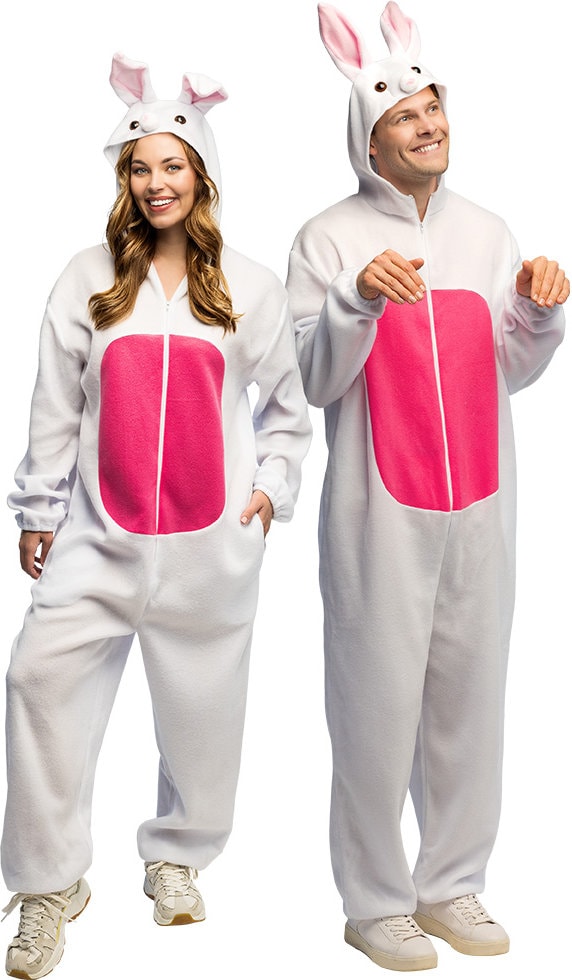 Pluche Konijn Onesie Kostuum Volwassenen