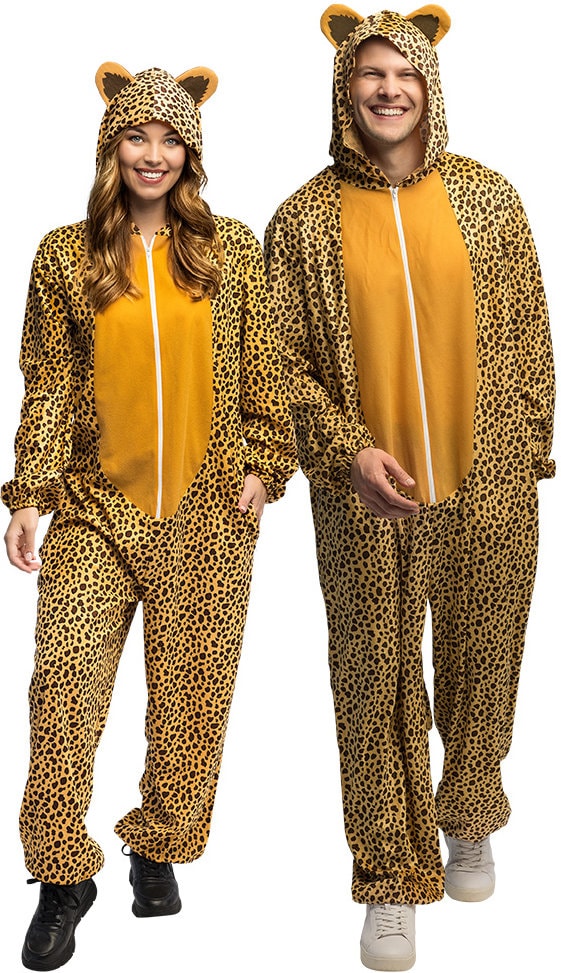 Pluche Luipaard Onesie Kostuum Volwassenen