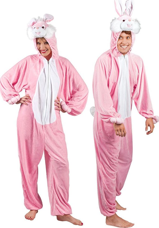 Pluche Roze Konijn Paashaas Jumpsuit