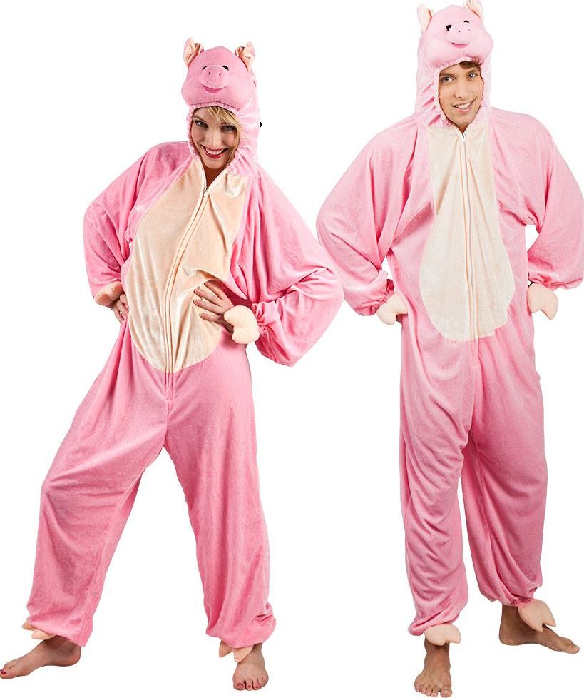 Pluche Roze Varken Kostuum Unisex