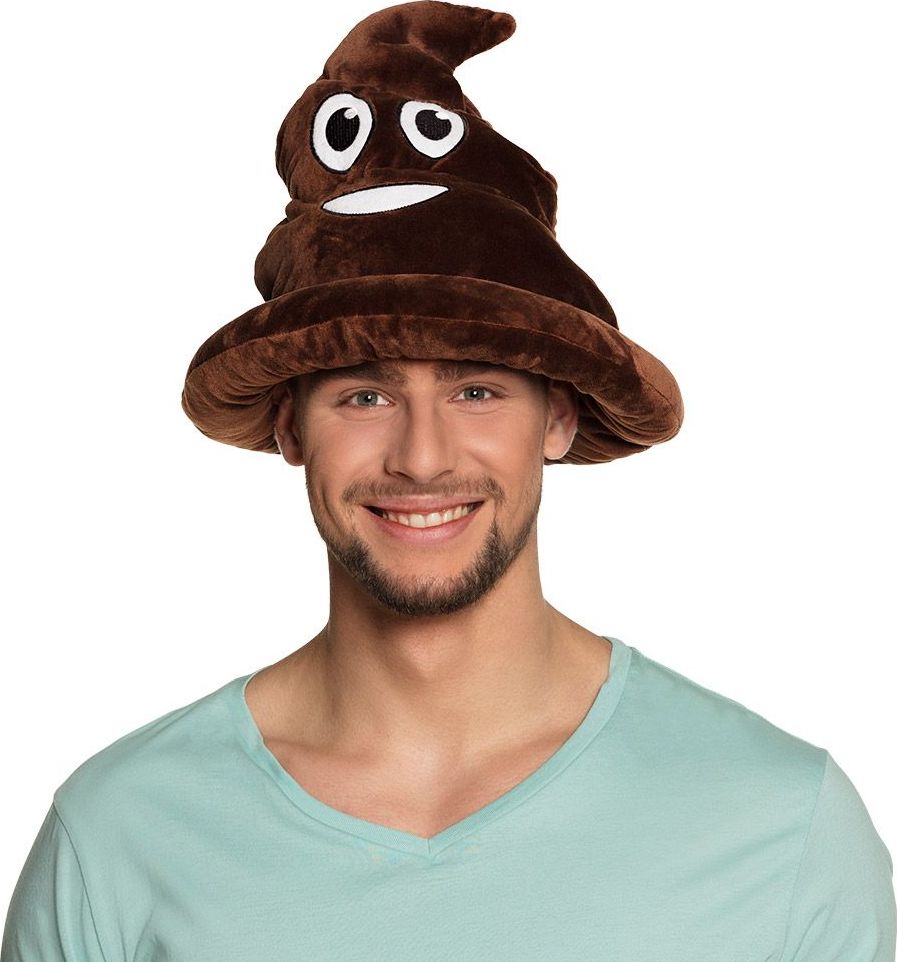 Pluche Shithead Drol Emoji Hoed