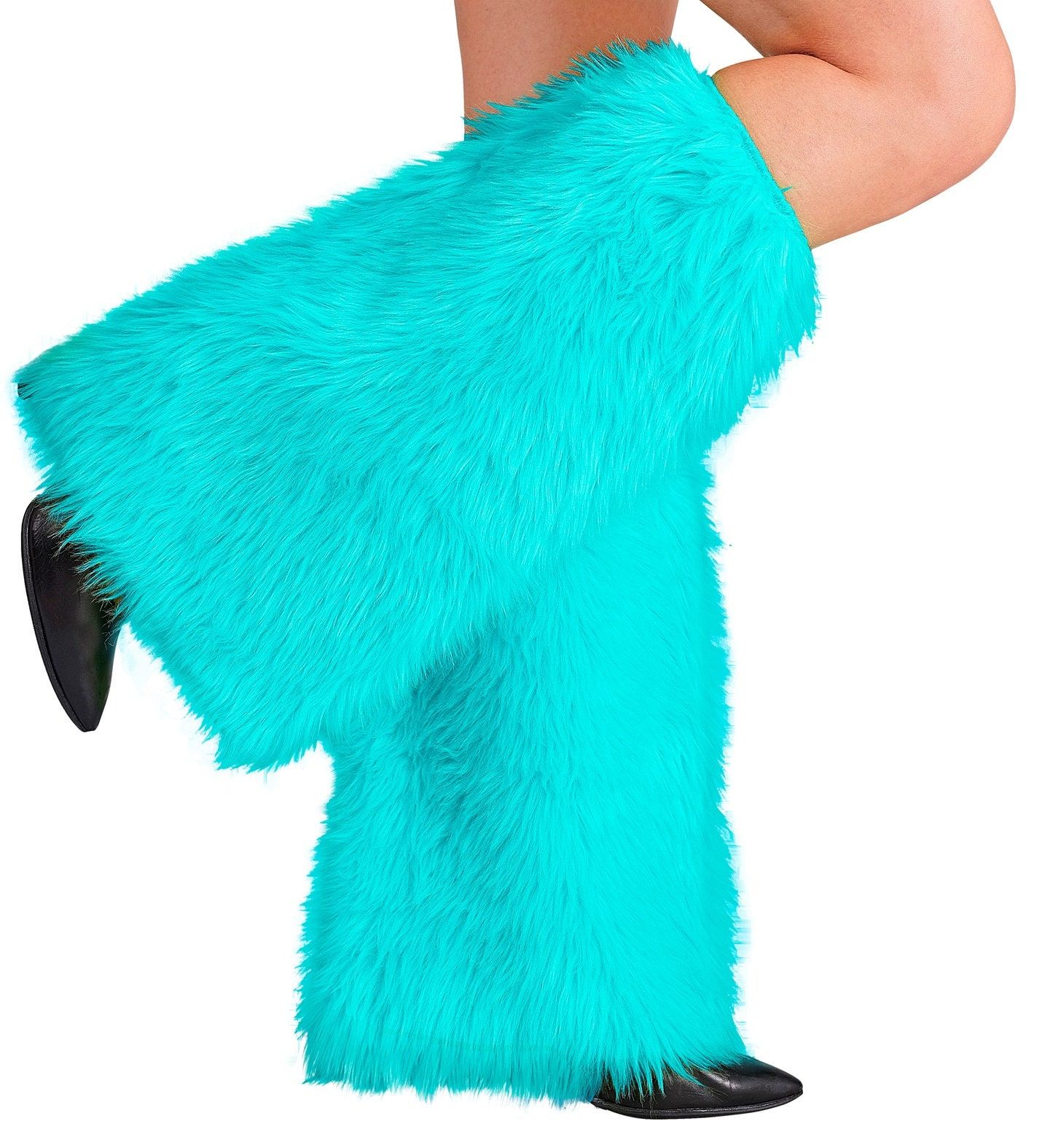 Pluche Turquoise LichtBlauw Beenwarmers Carnaval