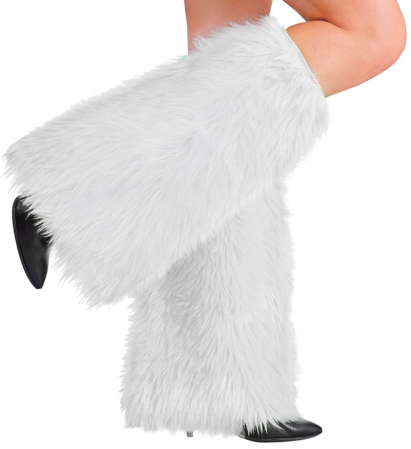 Pluche Witte Beenwarmers Carnaval