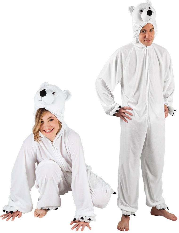 Pluche witte ijsbeer kostuum