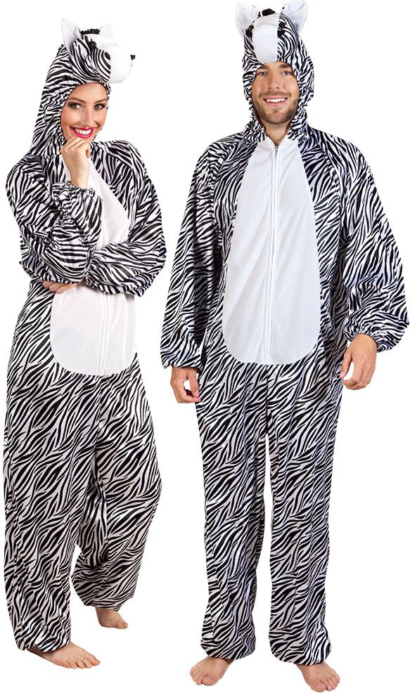 Pluche zebra kostuum unisex