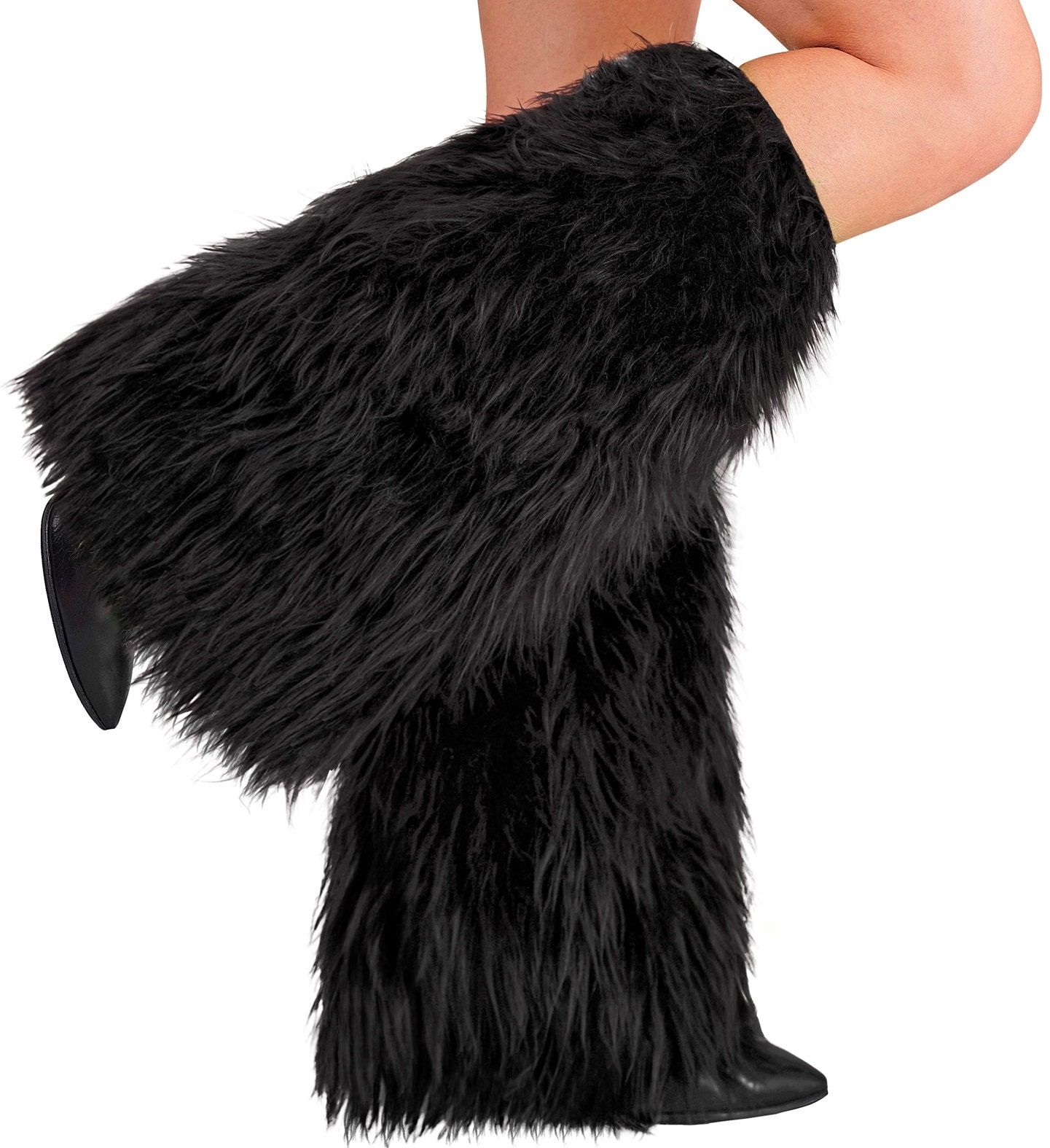 Pluche Zwarte Beenwarmers Carnaval