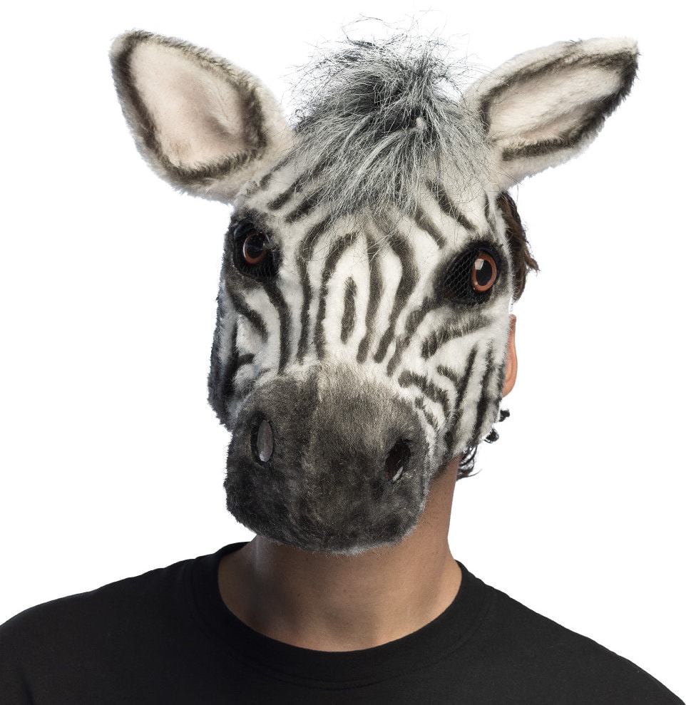 Pluche Zwarte Zebra Masker