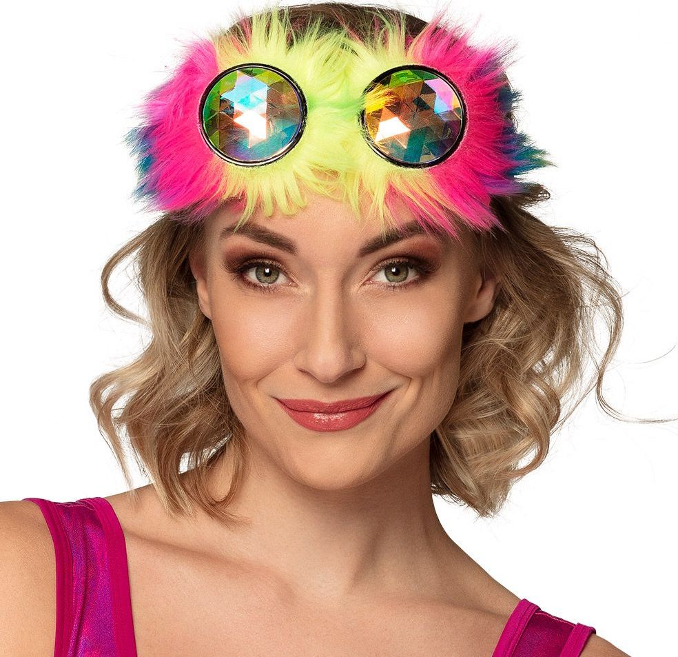 Pluizige Space Party Rave Bril Caleidoscoop