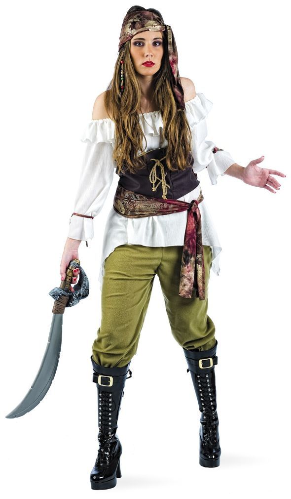 Plunderende vrouwelijk piraten kostuum