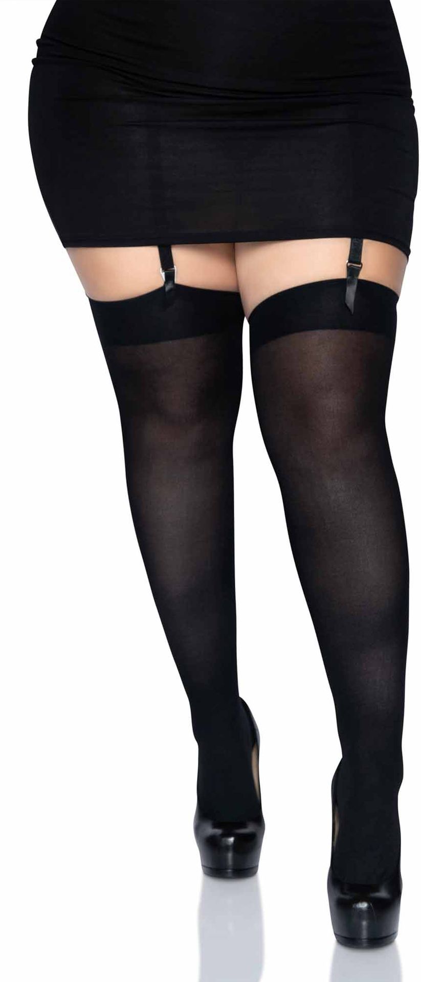 Plus Size Nylon Kousen Zwart