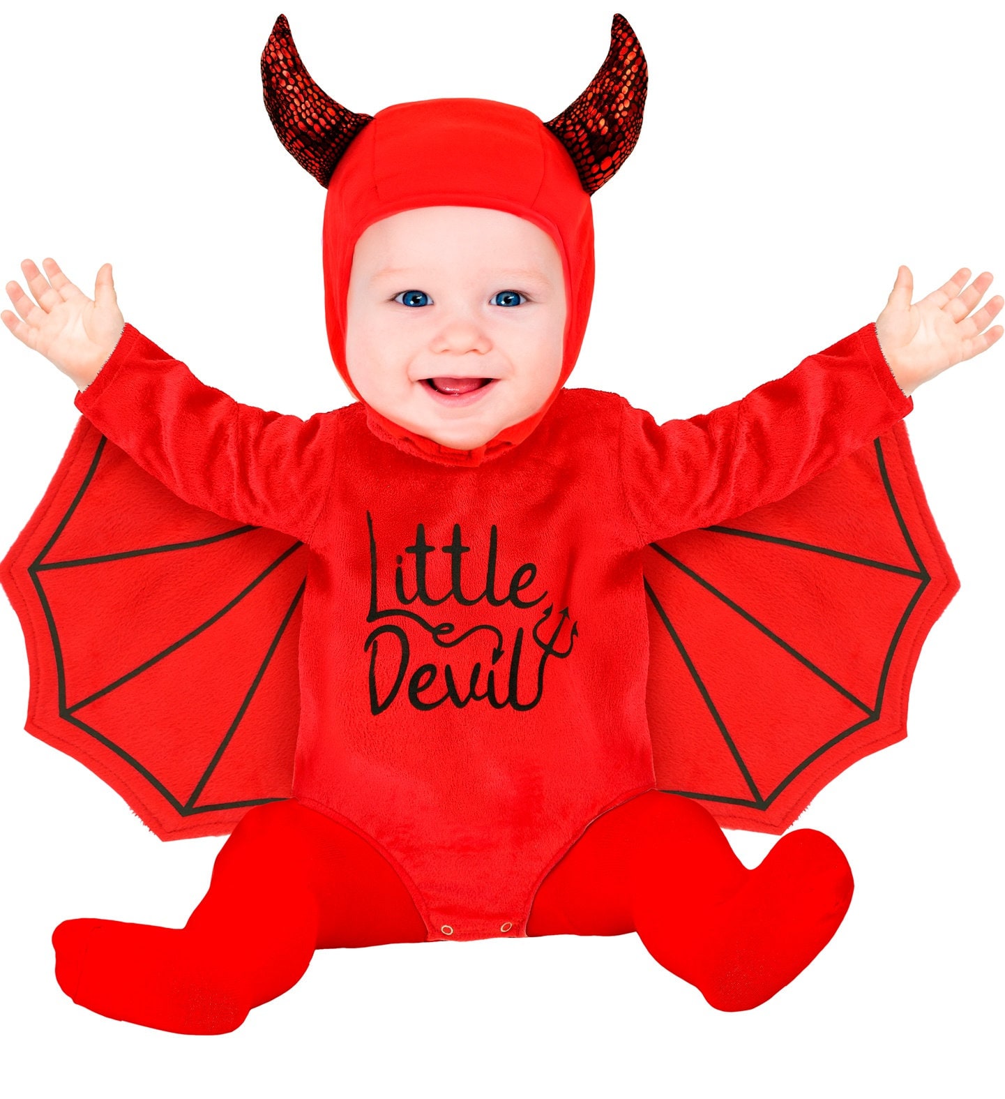 Plush Devil Jumpsuit met Muts Rood Kinderen 98 cm