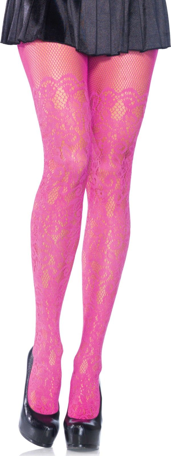 Plussize panty met druivenrank motief roze