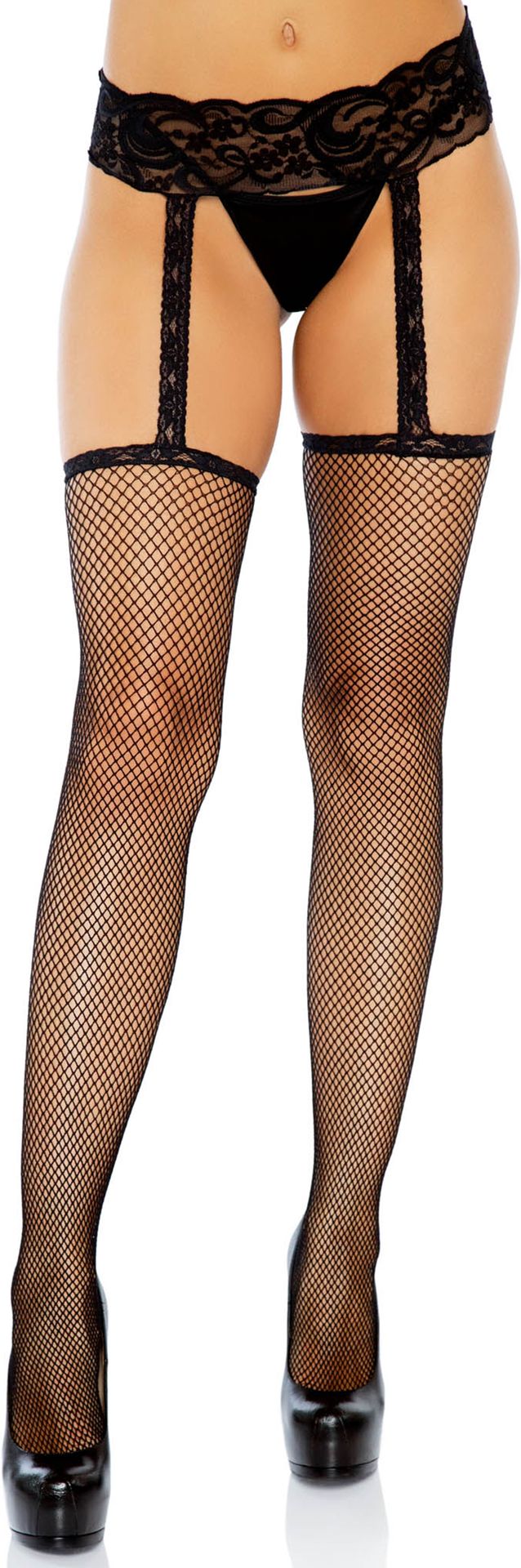 Plussize Visnet Jarretelkousen