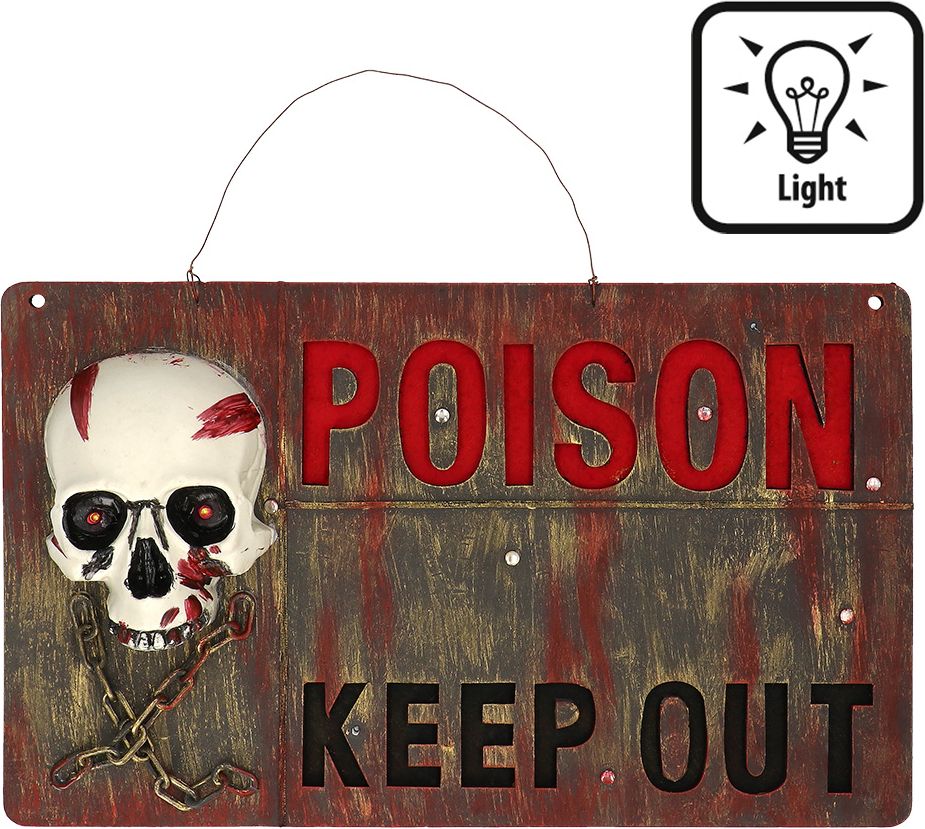 Poison Keep Out Waarschuwingsbord met Verlichting Halloween