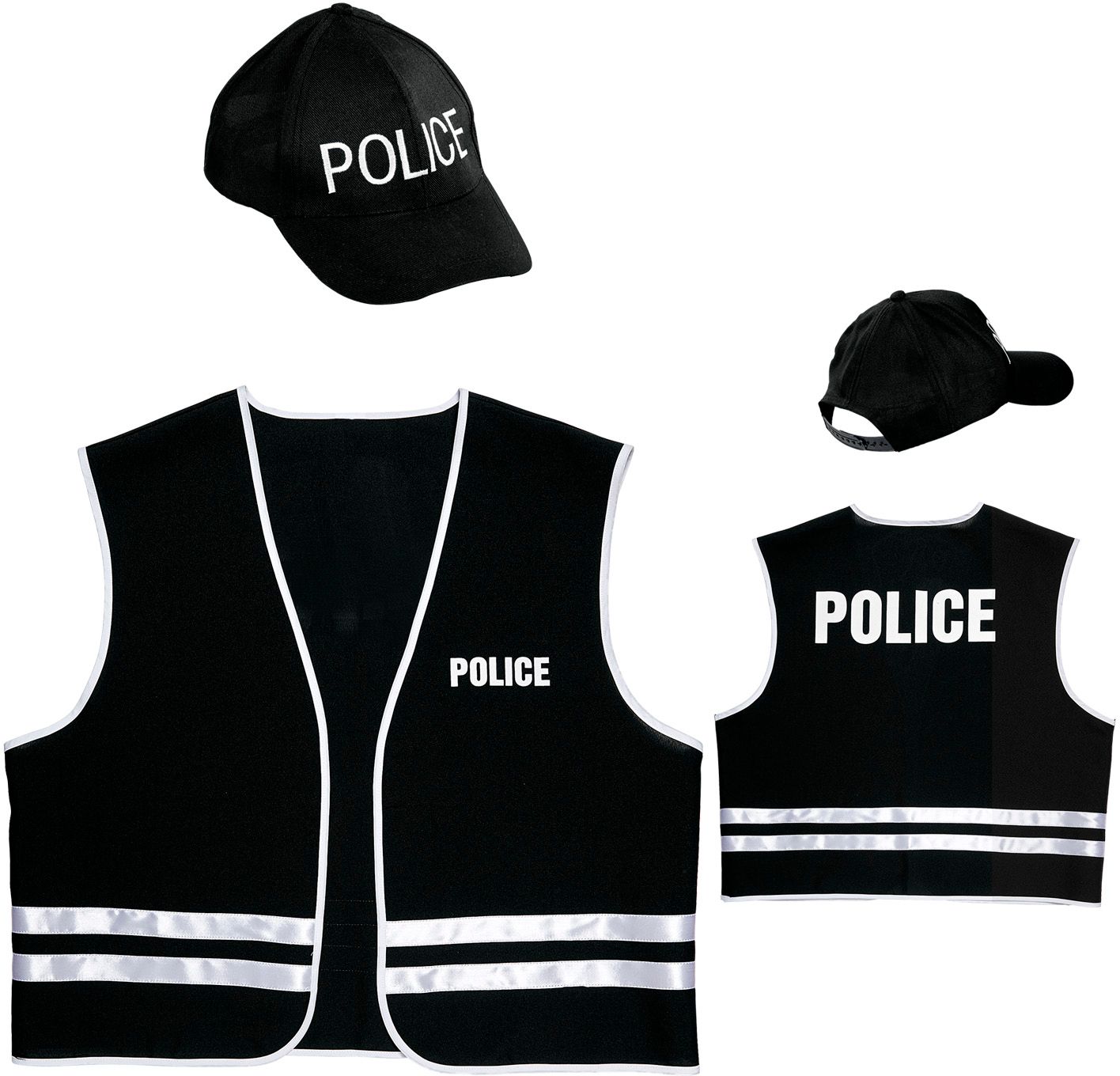 Politie Outfit Vest met Cap