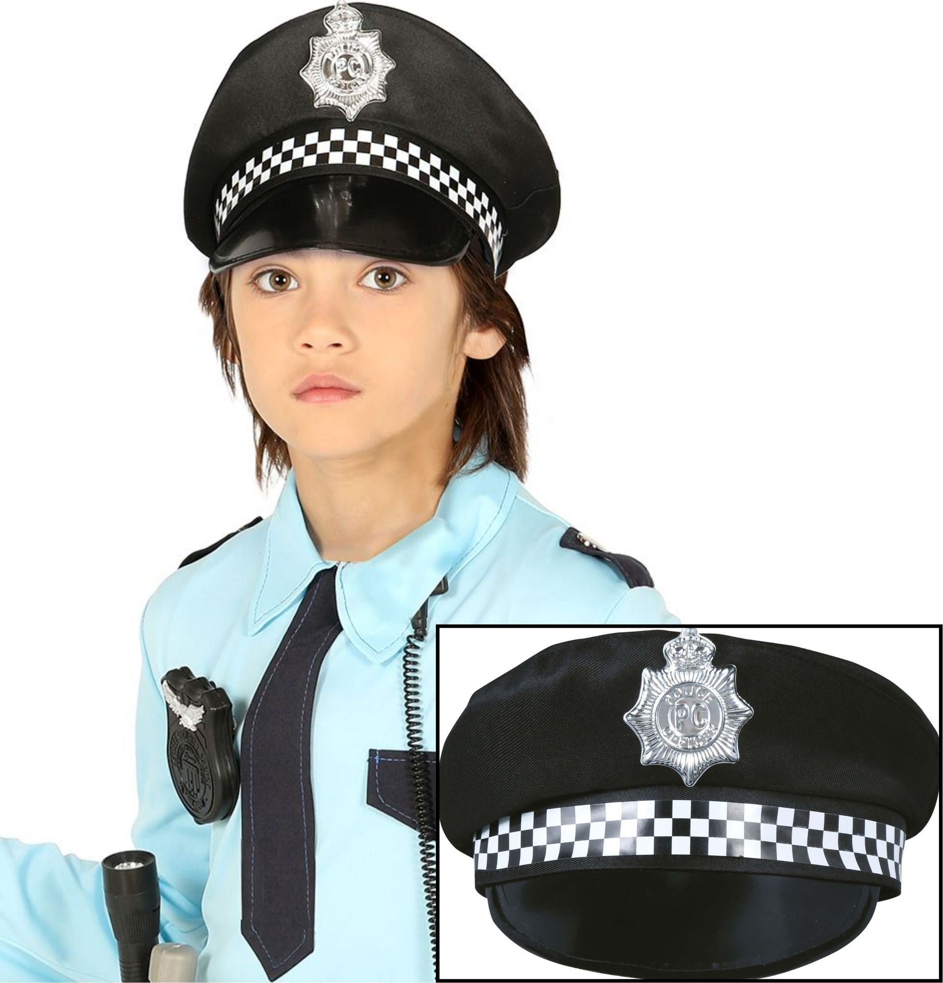 Politie Pet Kind Zwart