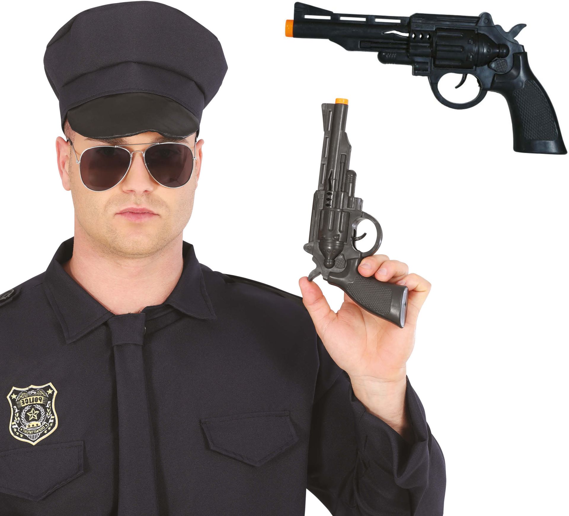 Politie Revolver Zwart 27cm