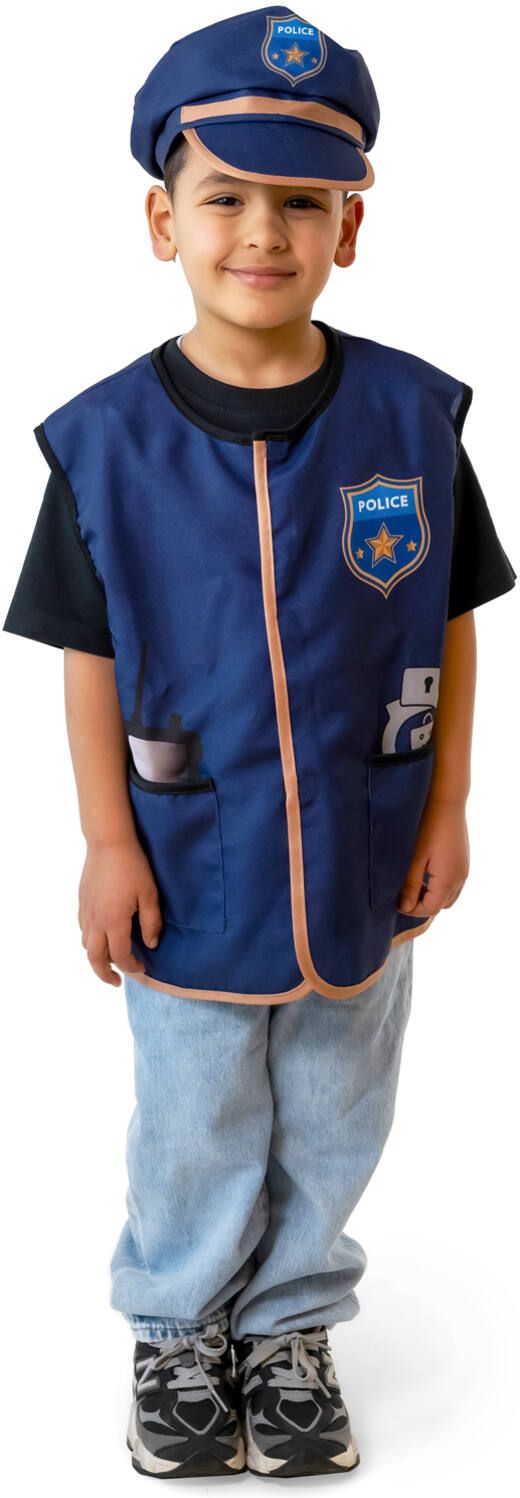 Politie Vest Blauw Jongens Meisjes met Pet