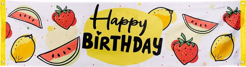 Polyester Vlag Happy Birthday Fruit