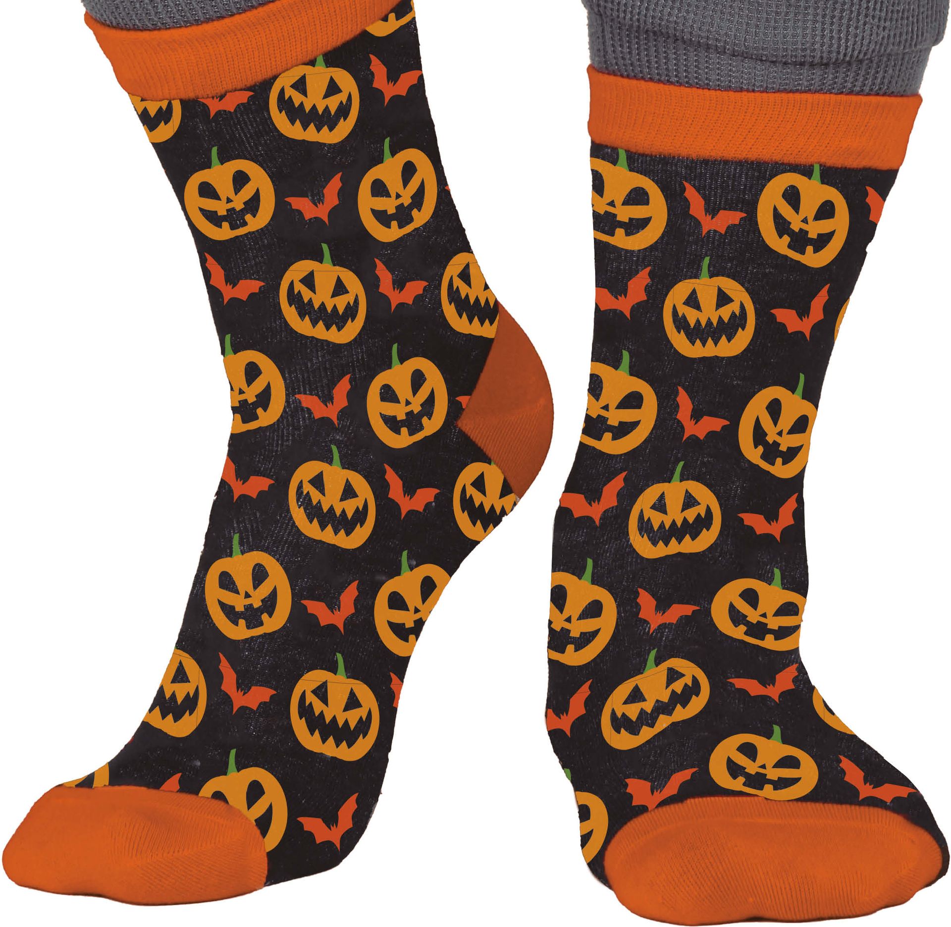 Pompoen Sokken Halloween Kind Zwart Oranje