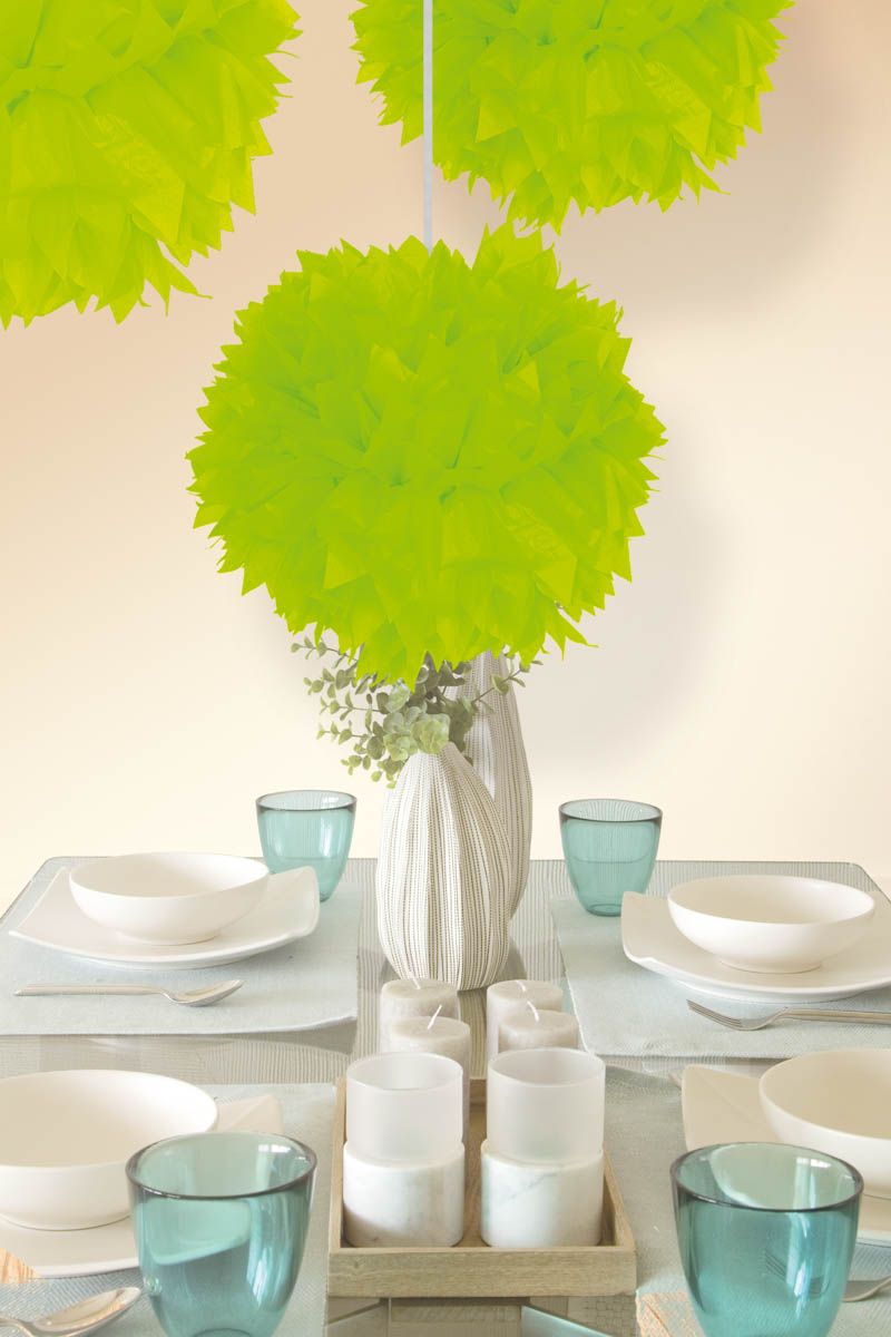 Pompom Decoratie Neon Groen