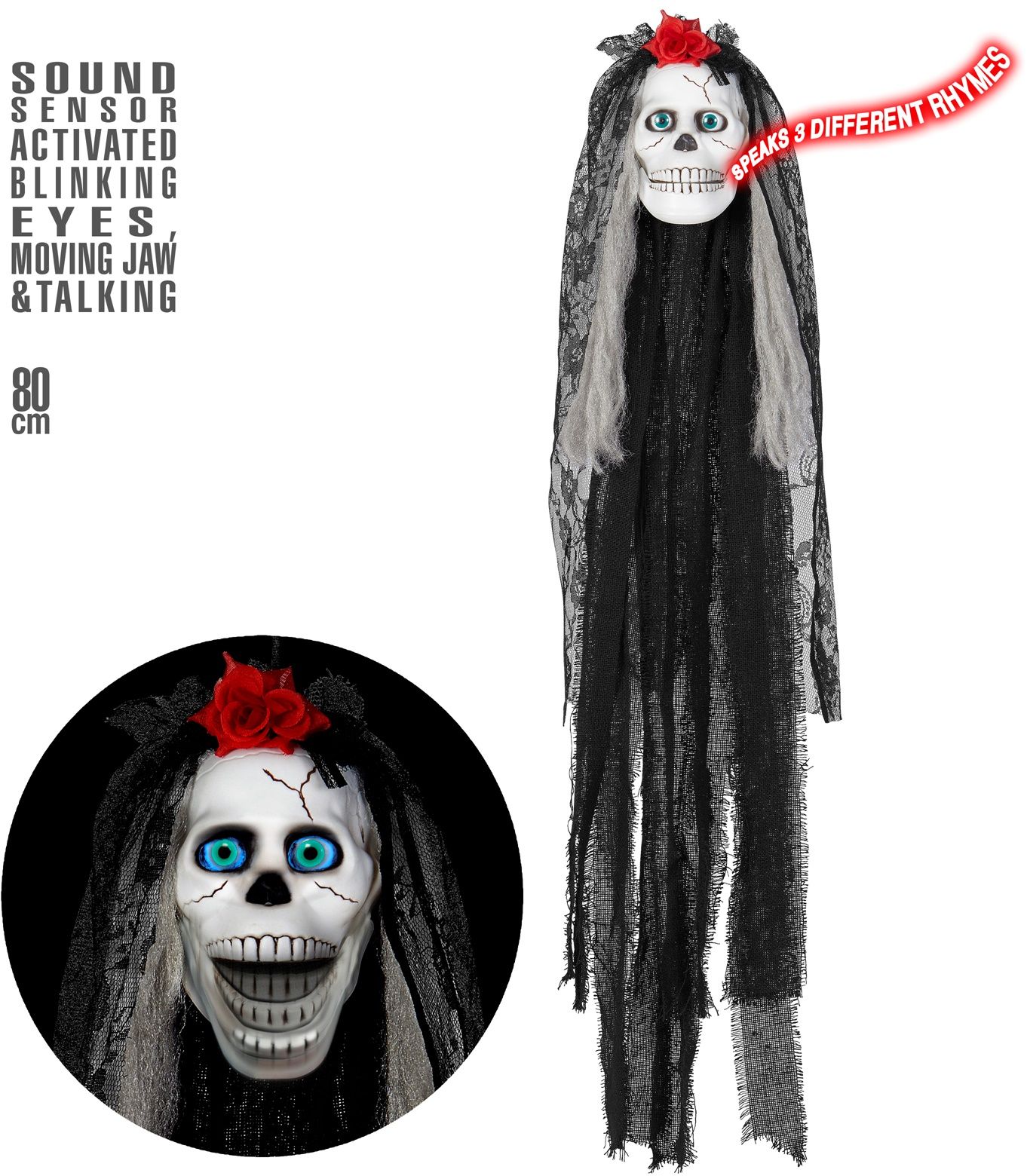 Pratende Zombie Bruid met Lichtgevende Ogen