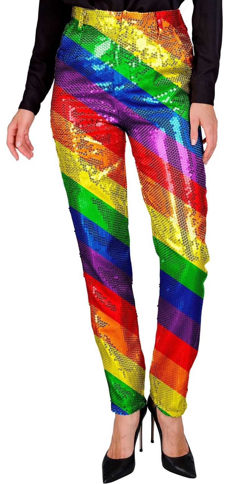 Pride Regenboog Pailletten Broek Dames