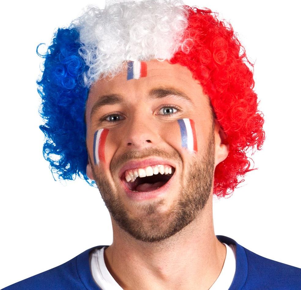 Pruik Franse Vlag Krullend