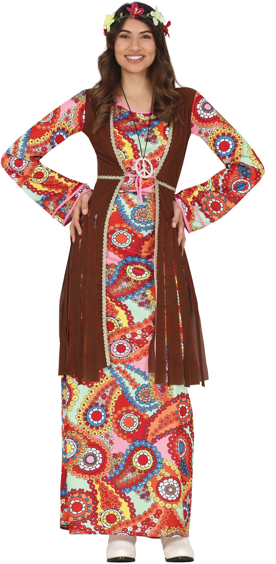 Psychedelisch hippie jurk vrouw lang