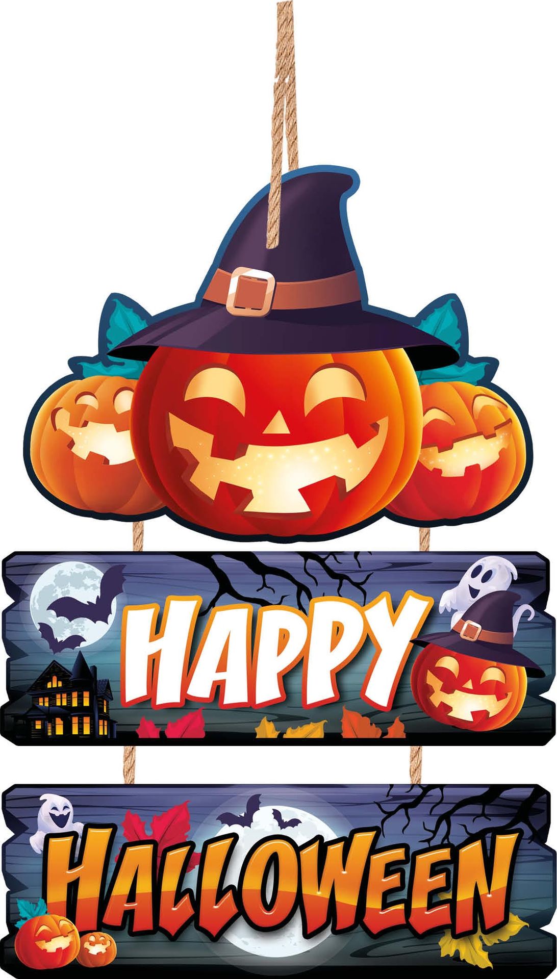 Pumpkin Happy Halloween Decoratie Bord